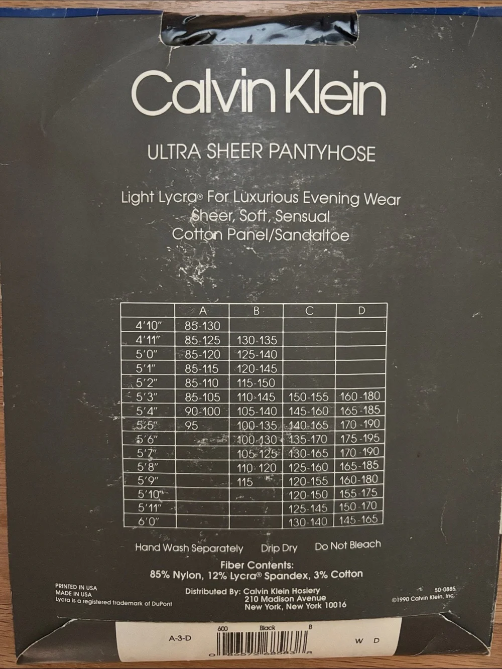 Calvin Klein Black sheer to waist Pantyhose with Signature Waistband